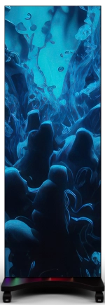 A photo of a floor standing V-Poster
